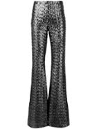 Alexis Sequinned Flare Trousers - Grey