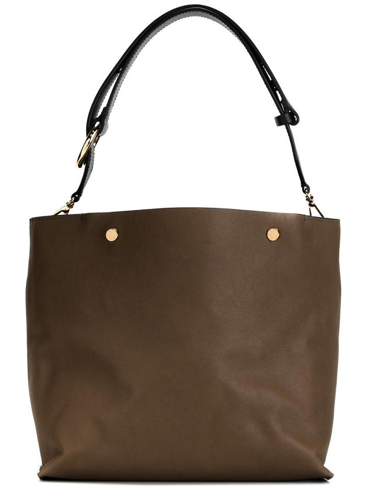 Marni Contrast Handle Shoulder Bag, Women's, Nude/neutrals, Leather