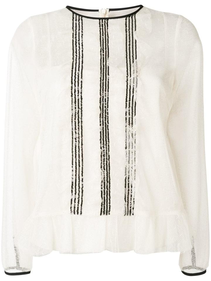 Red Valentino Sequinned Tulle Blouse - Neutrals