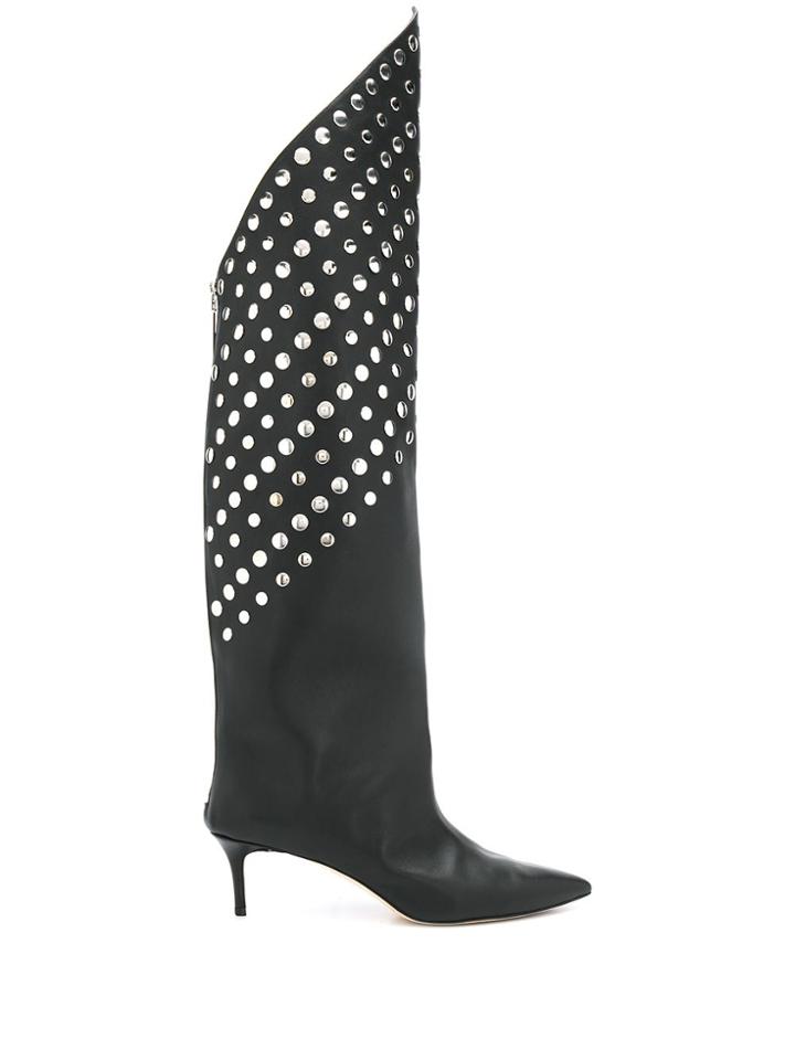 Christopher Kane Rivet Knee High Boot - Black