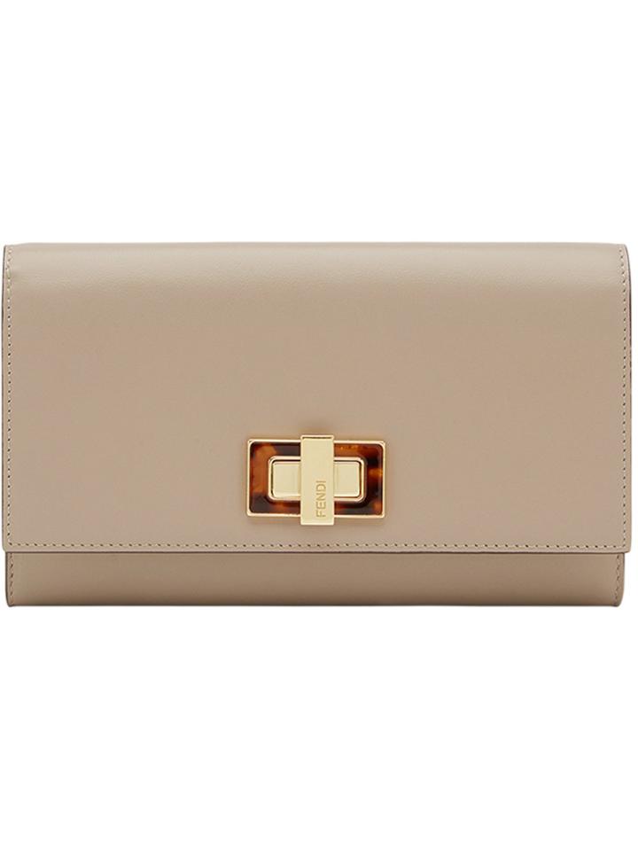 Fendi Turnlock Closure Wallet - Nude & Neutrals