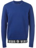 Versus Logo Waistband Sweatshirt, Men's, Size: Xl, Blue, Cotton/polyester/polyamide/spandex/elastane