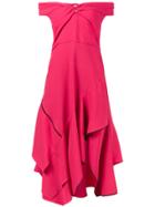 Peter Pilotto Pink Sweetheart Cold Shoulder Dress - Pink & Purple
