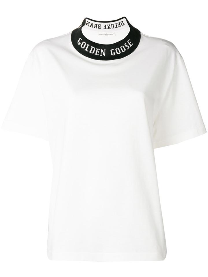 Golden Goose Deluxe Brand Branded Neck T-shirt - White
