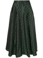Rochas Patterned Midi Skirt - Green