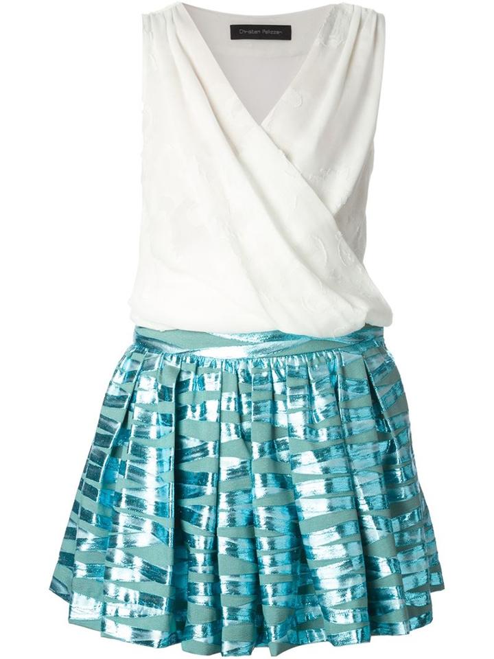 Christian Pellizzari Contrast Skirt Dress, Women's, Size: 40, White, Polyester/polyamide/acrylic/cotton