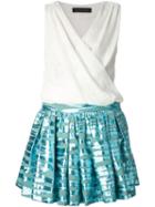 Christian Pellizzari Contrast Skirt Dress, Women's, Size: 40, White, Polyester/polyamide/acrylic/cotton