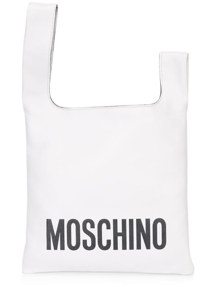 Moschino Logo Tote - White