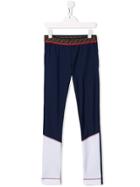 Fendi Kids Logo Trim Leggings - Blue