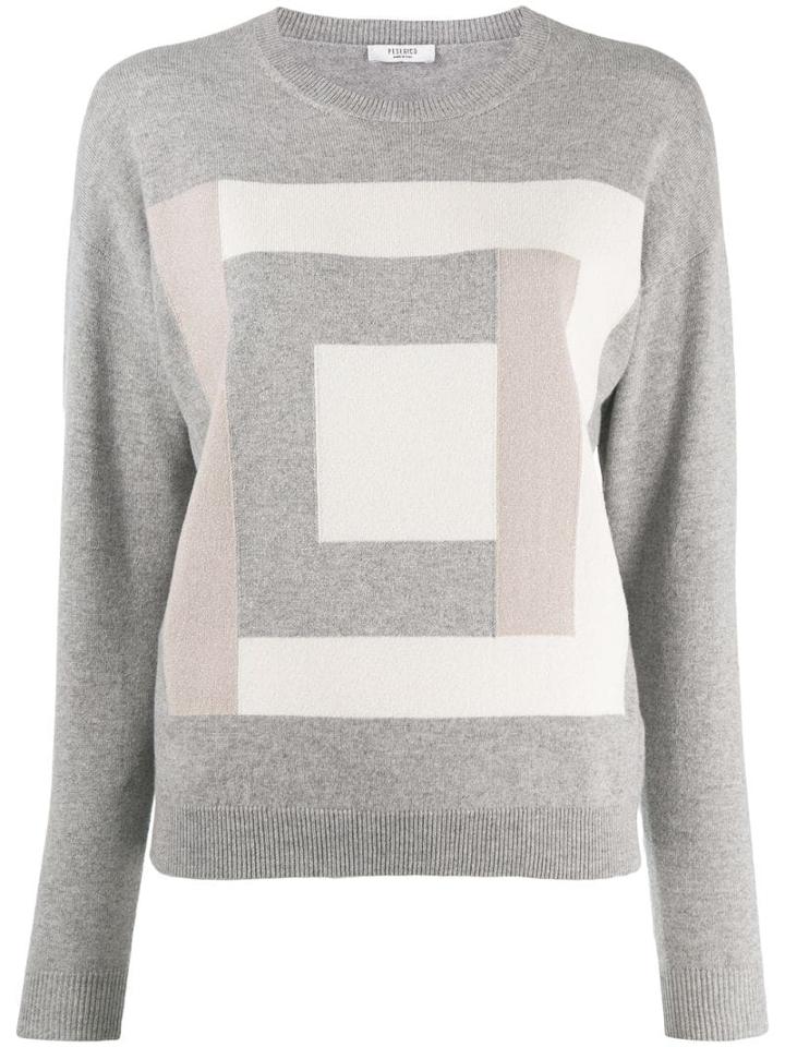 Peserico Square Motif Jumper - Grey