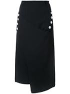 Christopher Esber 'interlock' Tailored Wrap Skirt, Women's, Size: 6, Black, Polyester/spandex/elastane