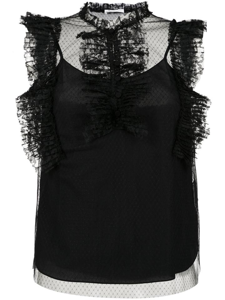Nk Tulle Lace Blouse - Black