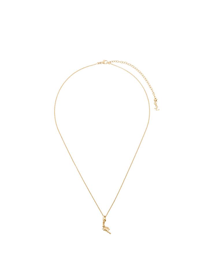 Saint Laurent Small Gun Necklace - Metallic