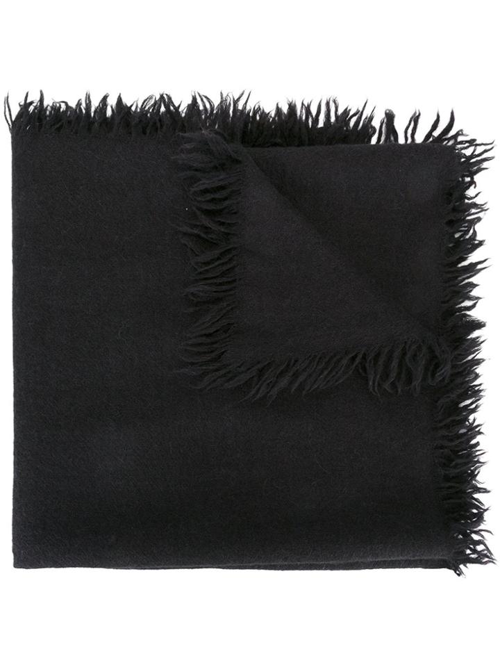 Rick Owens Frayed Edge Scarf - Black