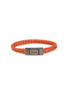 Prada Braided Logo Bracelet - Orange