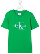 Calvin Klein Kids Teen Logo Print T-shirt - Green