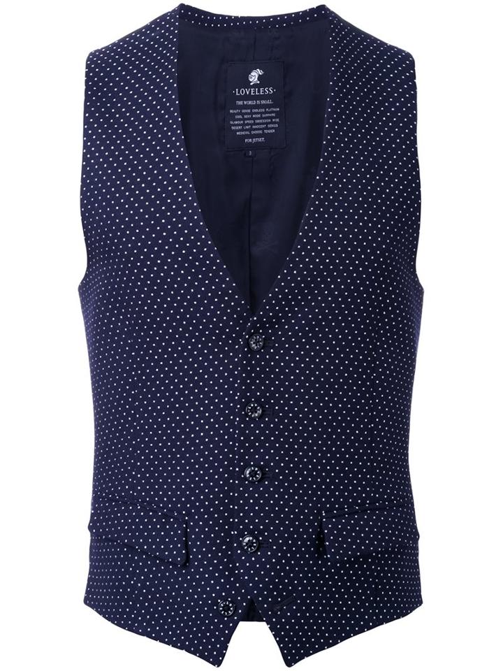 Loveless Polka Dots Vest, Men's, Size: 1, Black, Wool