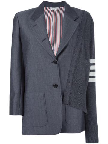 Thom Browne Reconstructed Hybrid Blazer, Women's, Size: 42, Grey, Silk/wool/mohair/silk