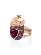 Daniela Villegas Medium Rhino Beetle Ring - Pink