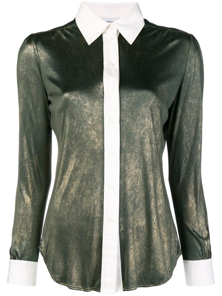 Moschino Vintage Contrast-trim Shirt - Green
