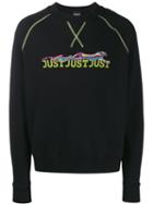 Just Cavalli Cheetah Embroidered Sweatshirt - Black