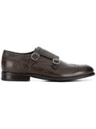 Dell'oglio Brogue Detail Monk Shoes - Brown