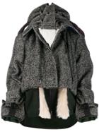 Sacai Herringbone Layered Jacket - Black
