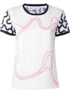 J.w. Anderson All-over Print T-shirt, Women's, Size: Xs, White, Cotton