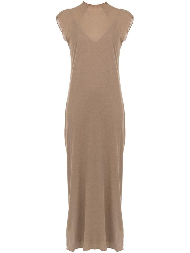 Osklen Thin Rib Long Dress - Brown