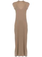 Osklen Thin Rib Long Dress - Brown