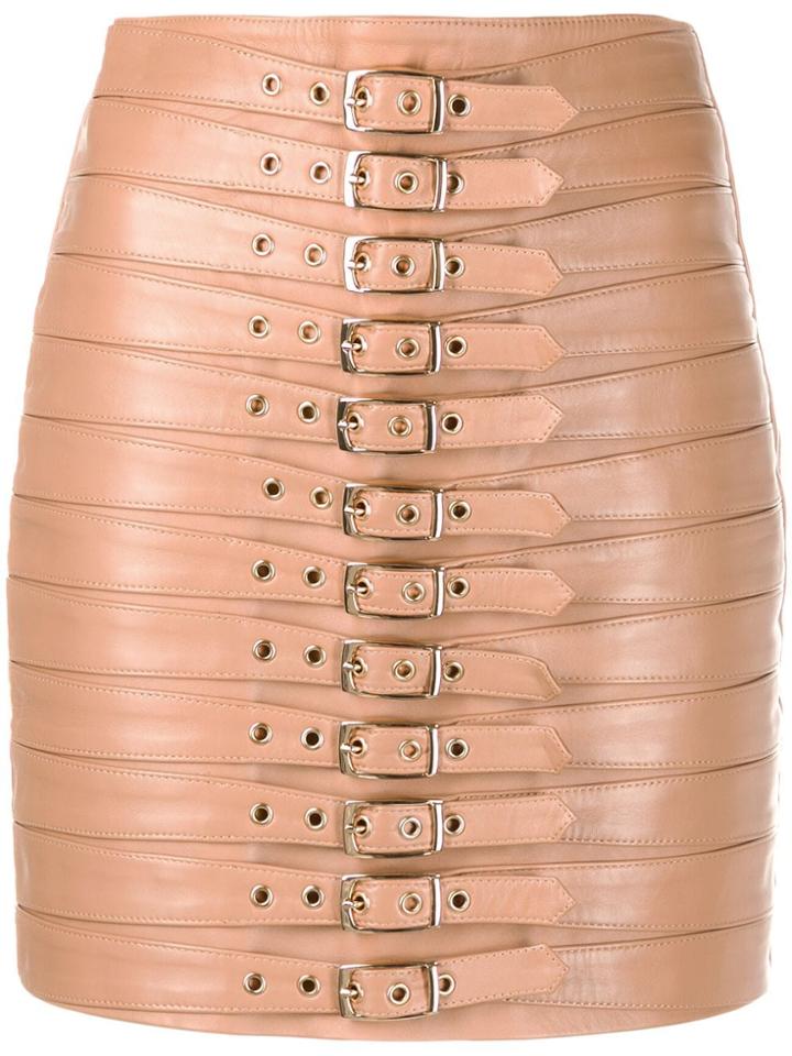 Manokhi Dita Buckled Mini Skirt - Neutrals