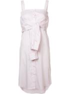 Maison Margiela Wrap-detail Day Dress, Women's, Size: 38, White, Cotton