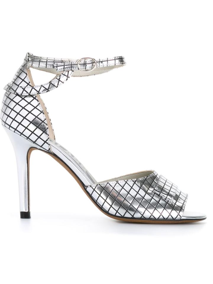 Golden Goose Deluxe Brand Grid Pattern Sandals - Metallic