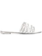 Giuseppe Zanotti Design Embellished Slides - Silver