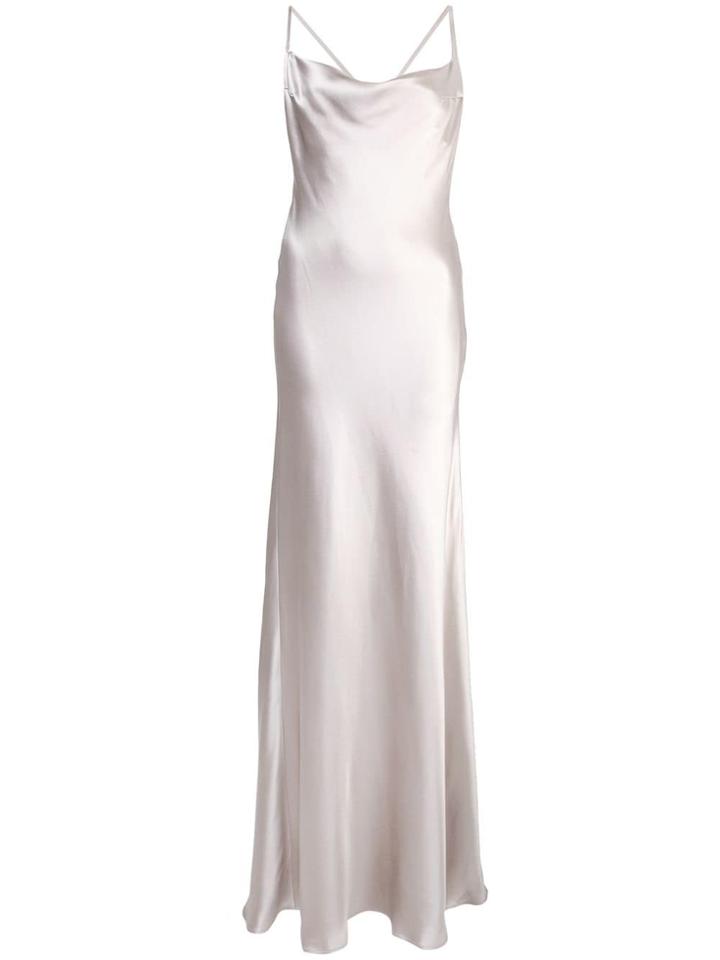 Galvan Open Back Gown - Silver