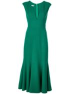 Oscar De La Renta Fishtail Midi Dress - Green