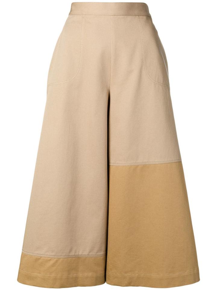 Loewe Wide Leg Cropped Trousers - Neutrals