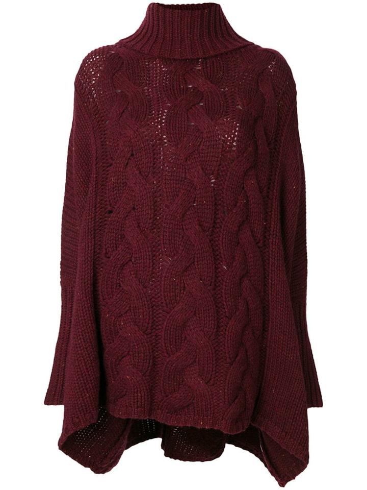 N.peal Oversize Roll Neck Jumper - Red