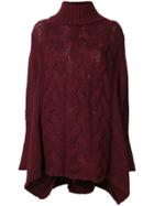 N.peal Oversize Roll Neck Jumper - Red