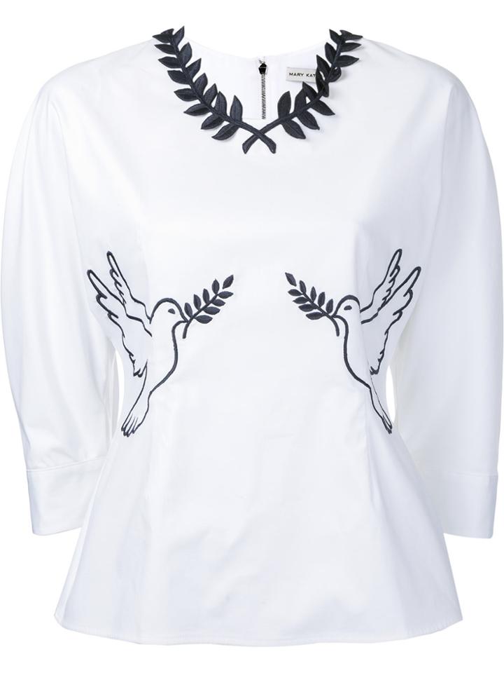 Mary Katrantzou Athena Poplin Dove Blouse - White