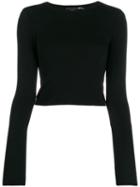 Alice+olivia Fine Knit Cropped Jumper - Black