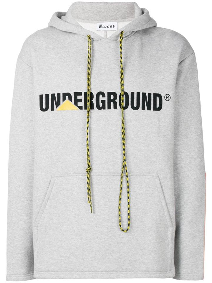 Études Underground Print Hoodie - Grey