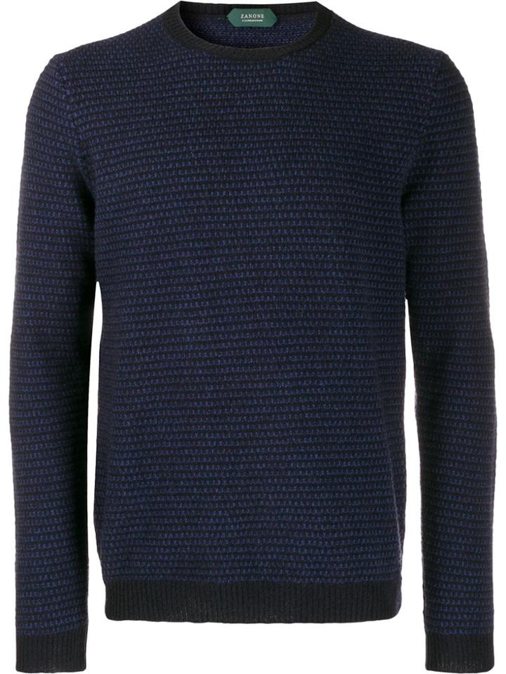 Zanone Waffle-knit Jumper - Blue