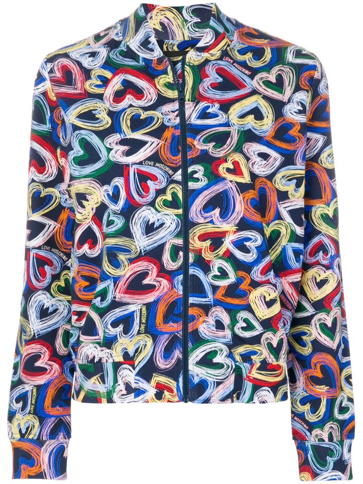 Love Moschino Hearts Print Bomber Jacket - Multicolour