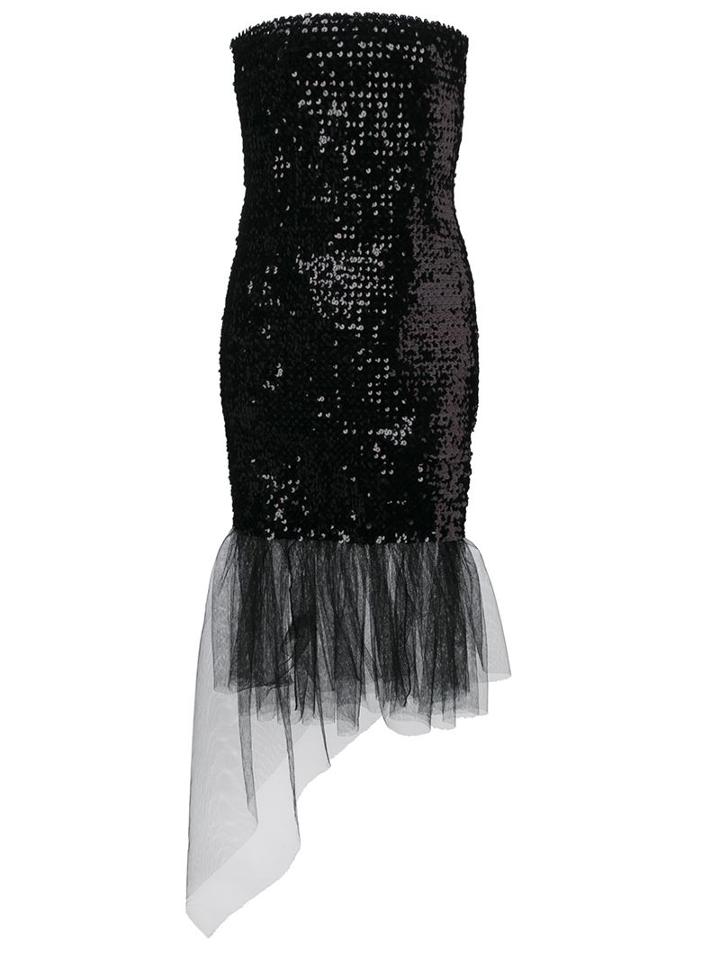 Saint Laurent Sequin Embellished Strapless Dress