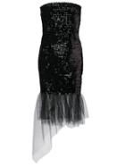 Saint Laurent Sequin Embellished Strapless Dress