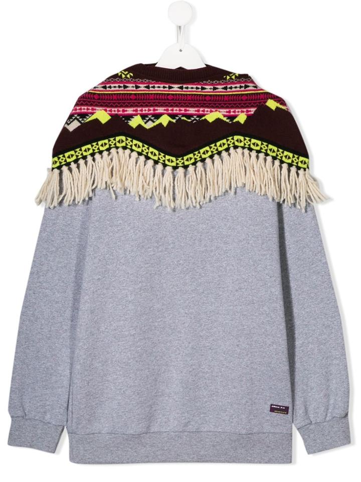 Cinzia Araia Kids Teen Poncho Sweatshirt - Grey