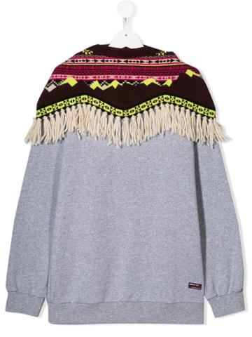 Cinzia Araia Kids Teen Poncho Sweatshirt - Grey