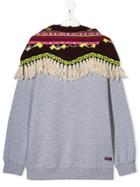 Cinzia Araia Kids Teen Poncho Sweatshirt - Grey