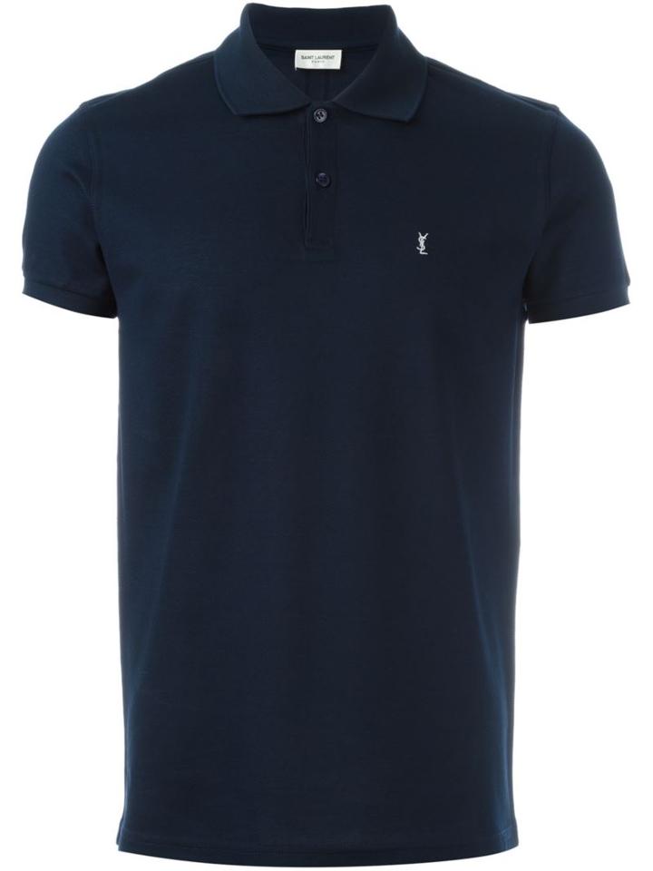Saint Laurent Logo Embroidered Polo Shirt